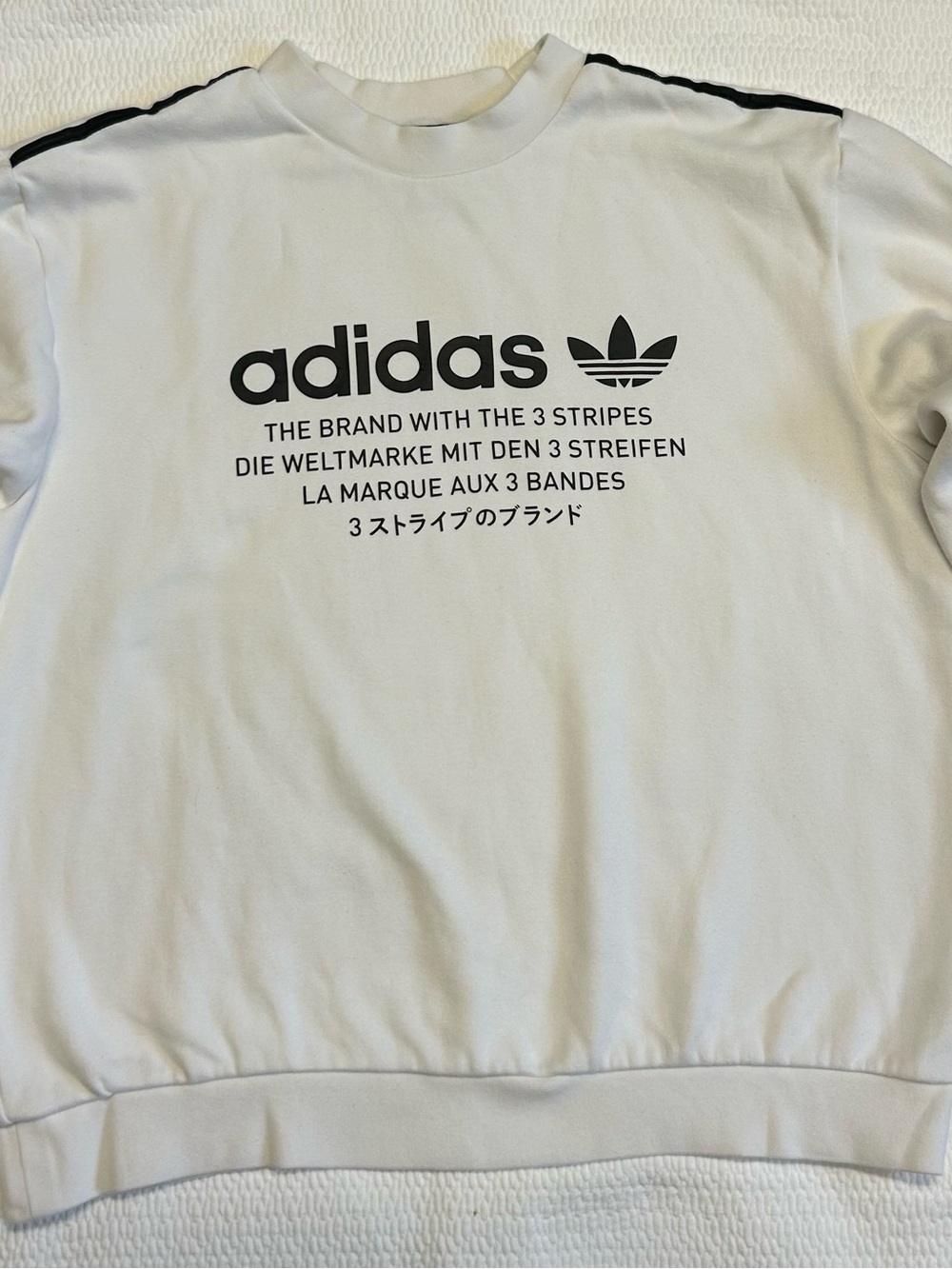 ADIDAS ORIGINALS MULTILINGUAL LOGO CREWNECK SWEATSHIRT LARGE 🤍🖤